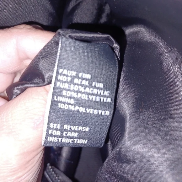 Shaci Blue- Blue and Black Faux Fur Coat W Sz Small - Picture 12 of 12